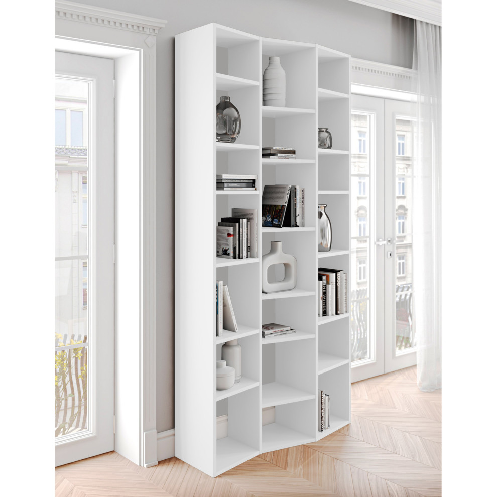 Modern White Unique Cube Display Shelves   Contemporary   Bookcases   by Plush Pod Decor  Houzz