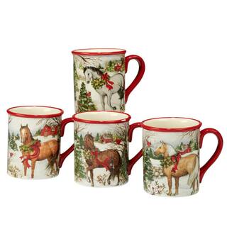 Certified International Christmas on the Farm by Susan Winget 18 oz. Mug (Set of 4) 22803SET4