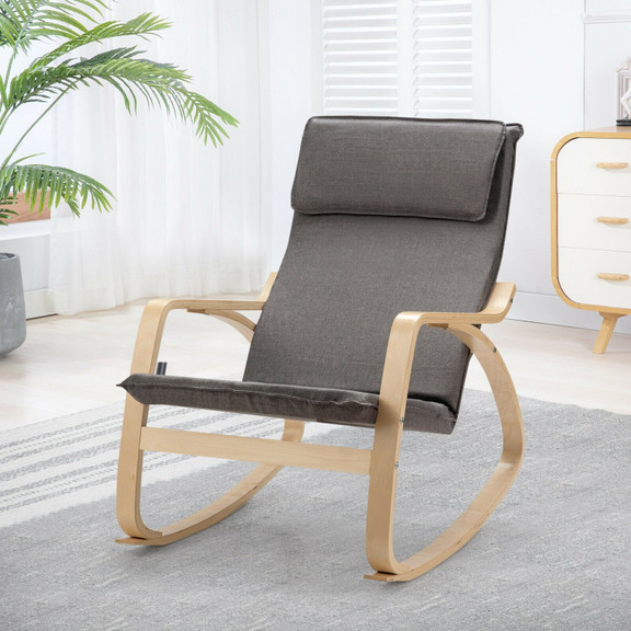 Costway 40356218 Stable Wooden Frame Leisure Rocki...