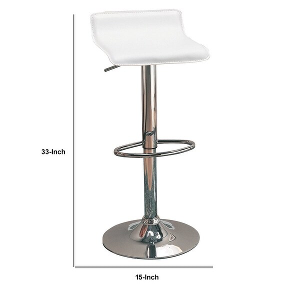 Contemporary Backless Seat Bar Stool， White ，Set of 2 - 33 H x 15 W x 15 L Inches