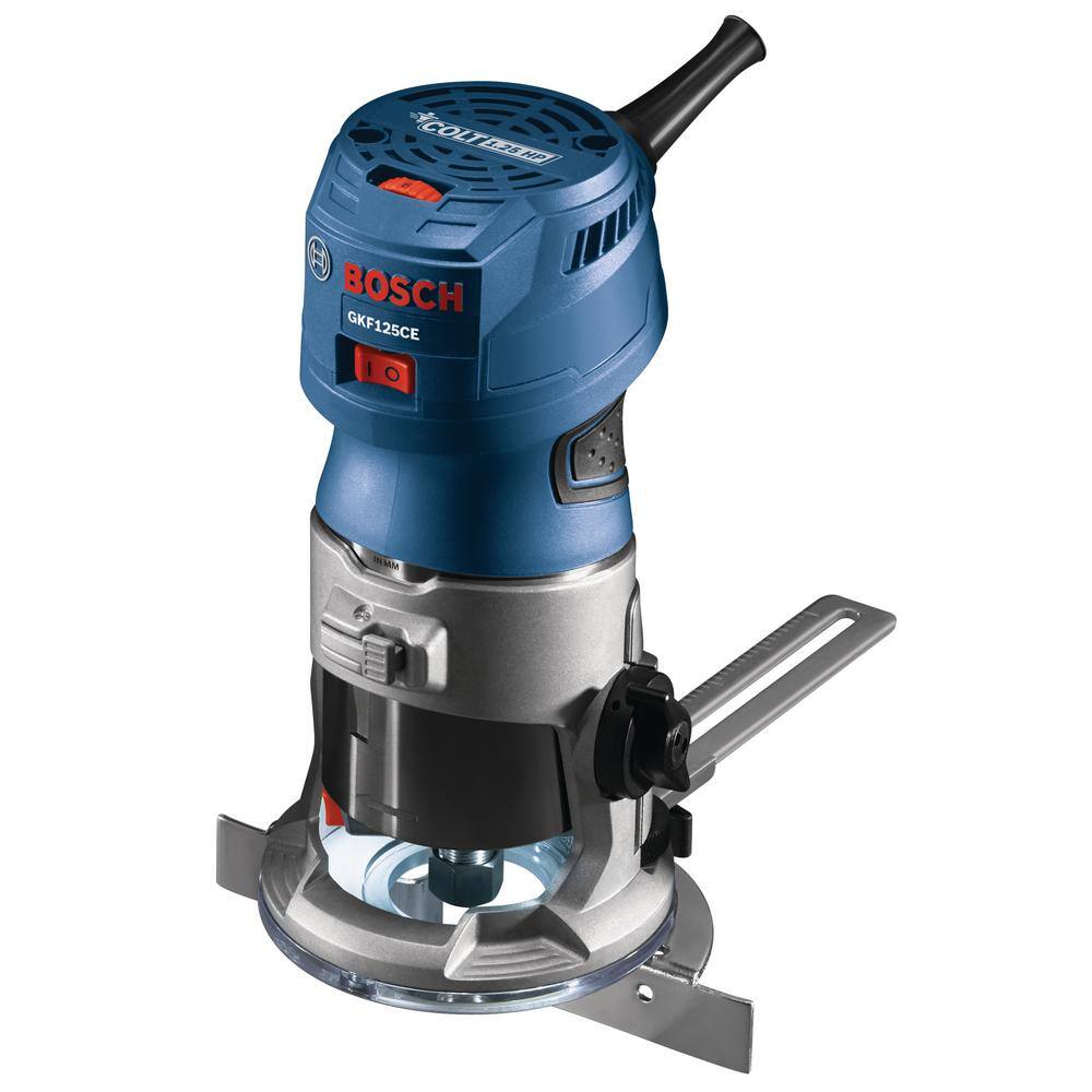 Bosch 7 Amp 1-14 HP Variable Speed Fixed-Based Palm Corded Router Kit GKF125CEK