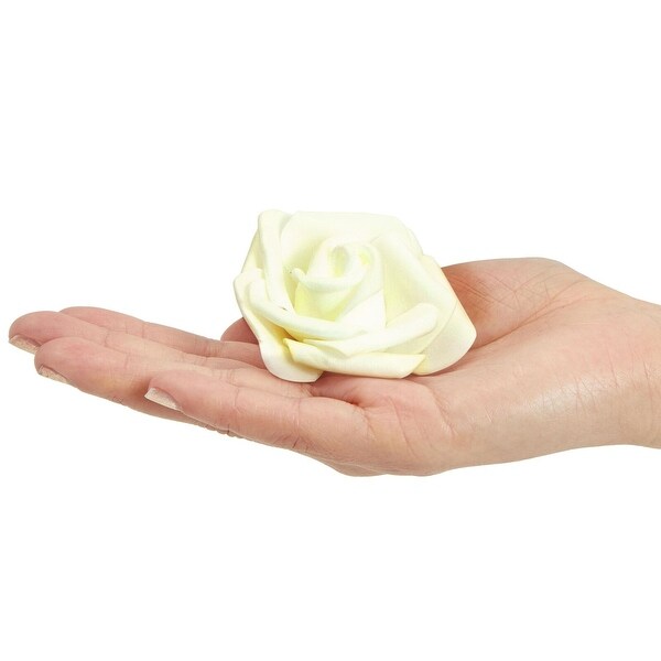 100Pack Ivory Artificial Foam Roses 3