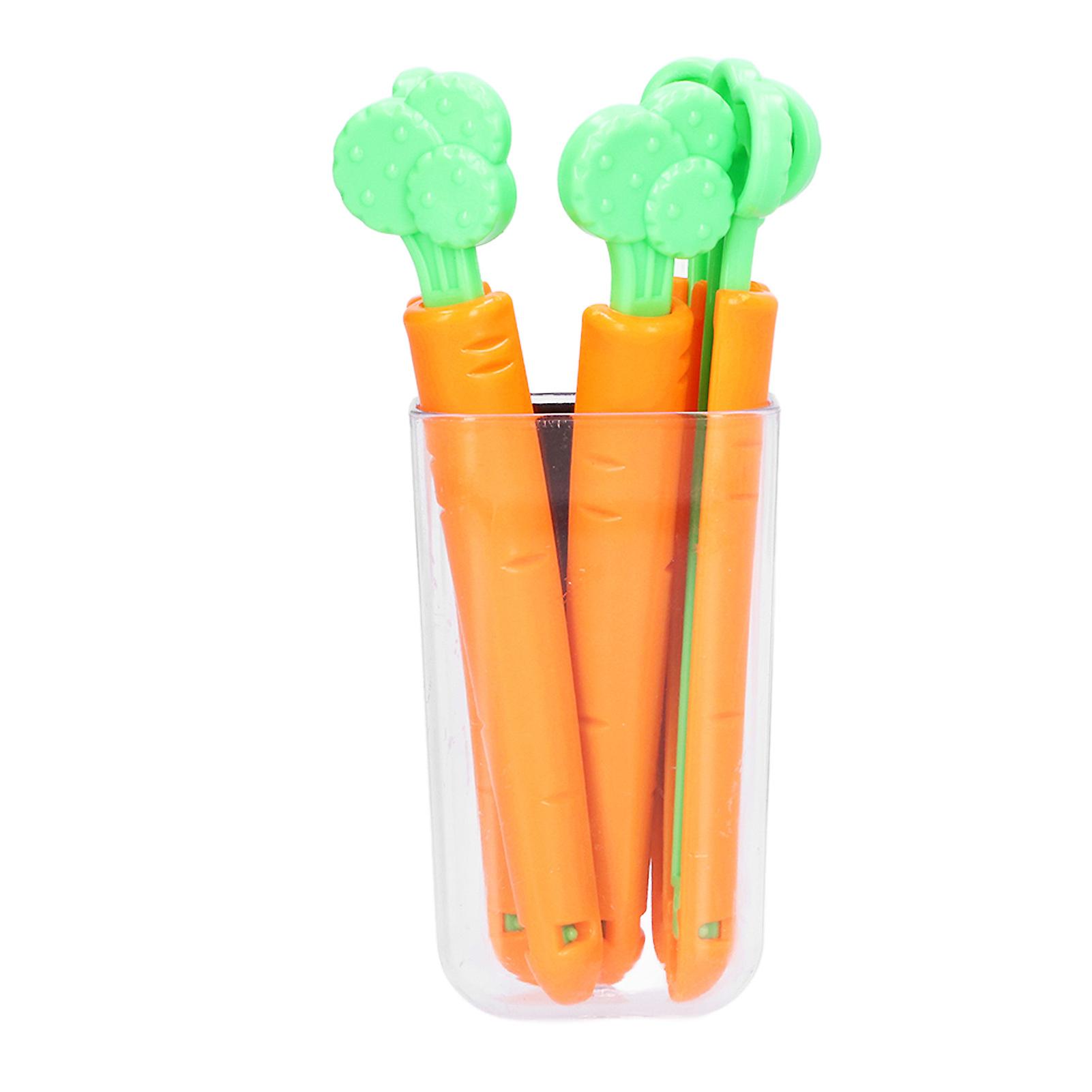 Sealing Clips Double Grooves Design Magnet Adsorption Simple Practical Carrot Appearance Bag Clips