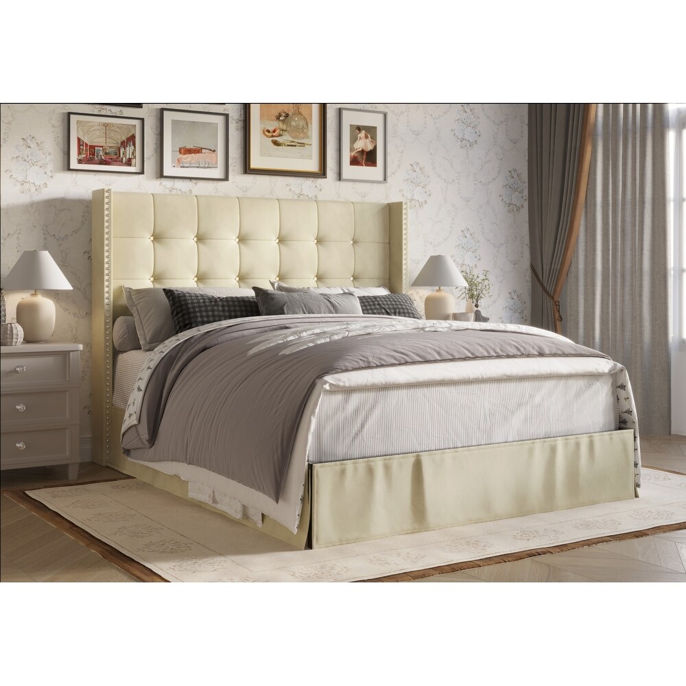 Wilie Tufted Upholstered Platform Bed