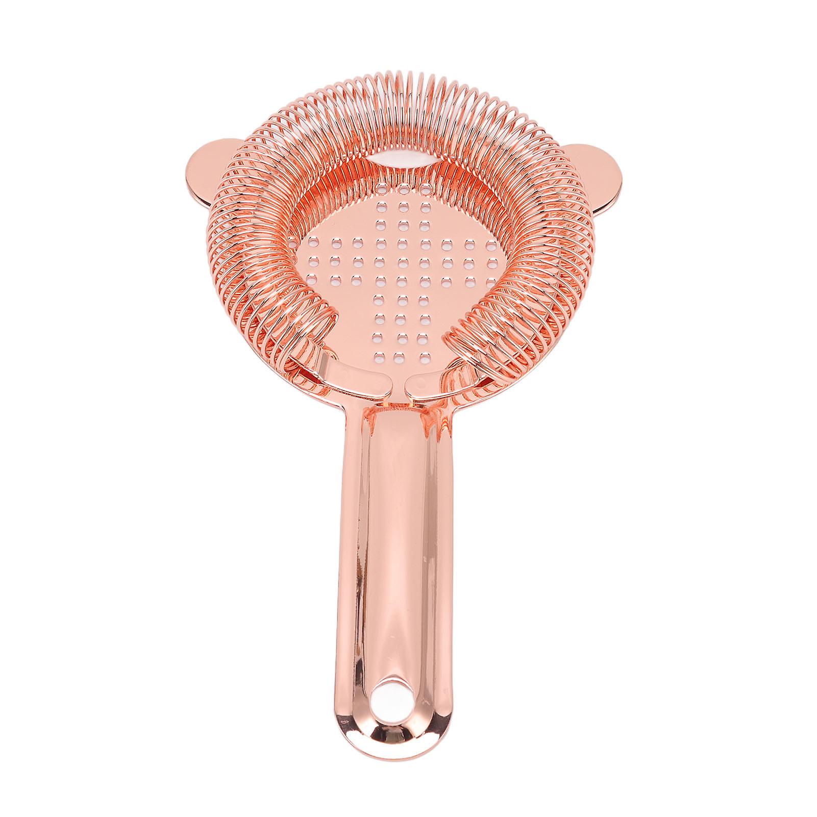 Cocktail Strainer Anti Rust Efficient Filtering 304 Stainless Steel Strainer Bar Tool for Home Mini Bars Clubs Restaurants Rose Gold