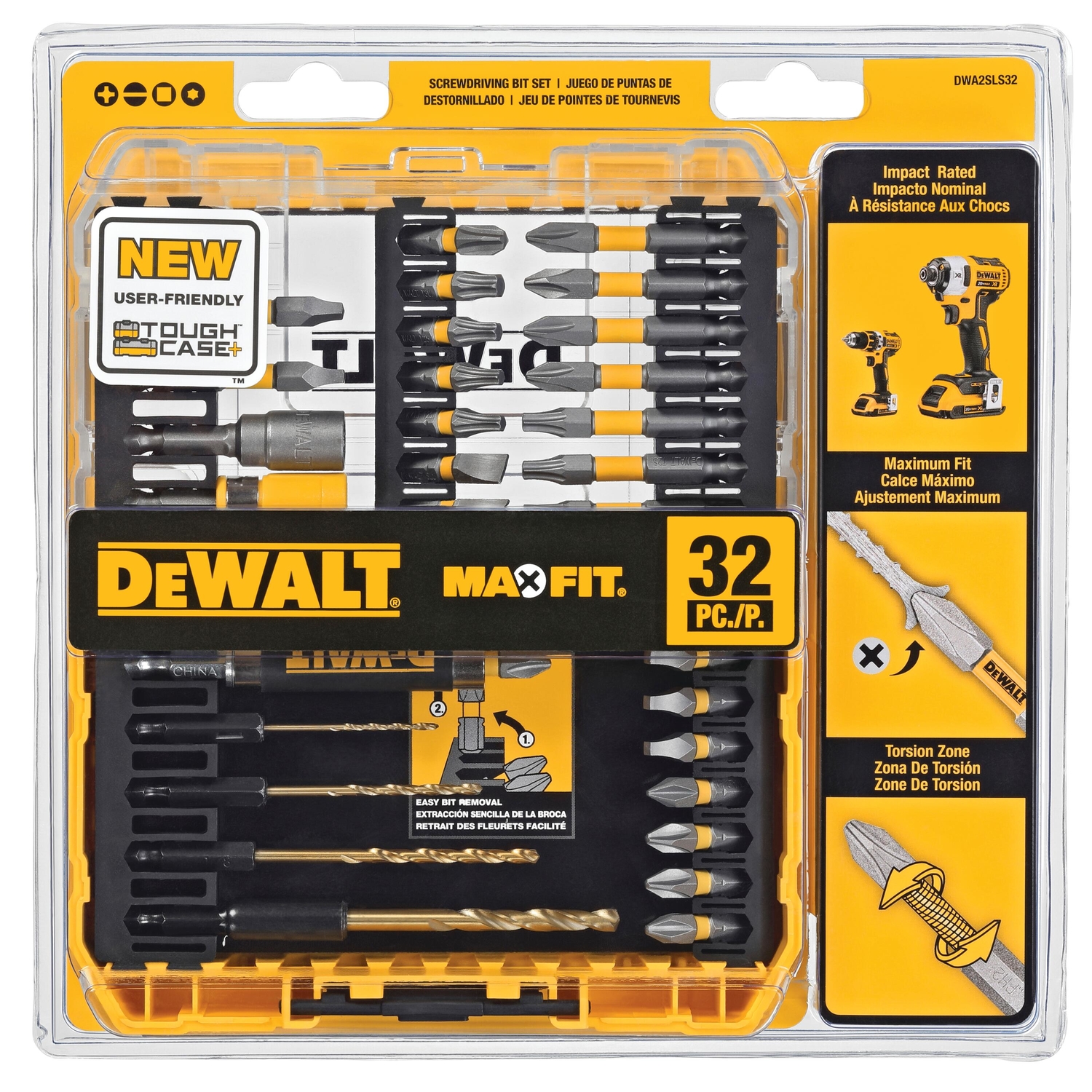 DW Max Fit 8.75 in. L Screwdriving Bit Set S2 Tool Steel 32 pc