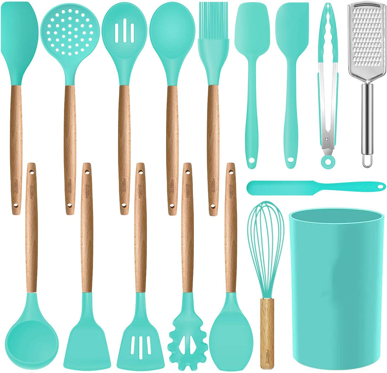 Silicone cooking utensils set, kitchen utensils 17-piece set