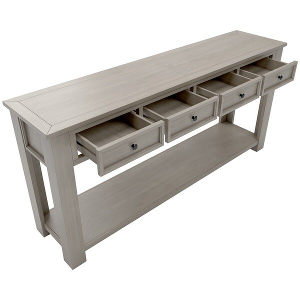 Solid Well - Crafted Table Console Table for Entryway Hallway Sofa Table with Storage Drawers and Bottom Shelf