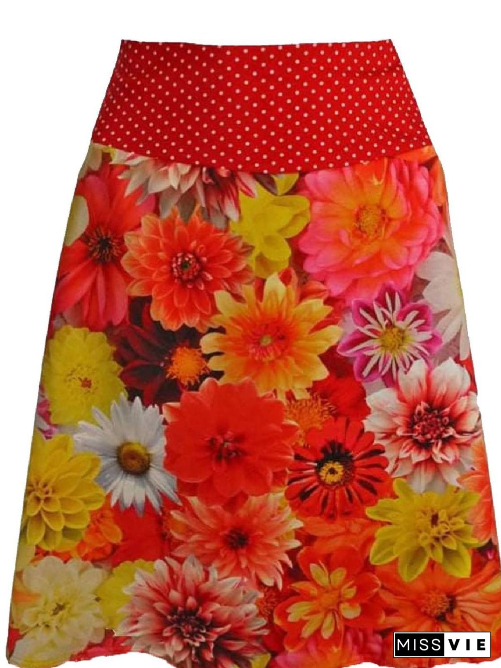 Floral-Print Casual Skirt