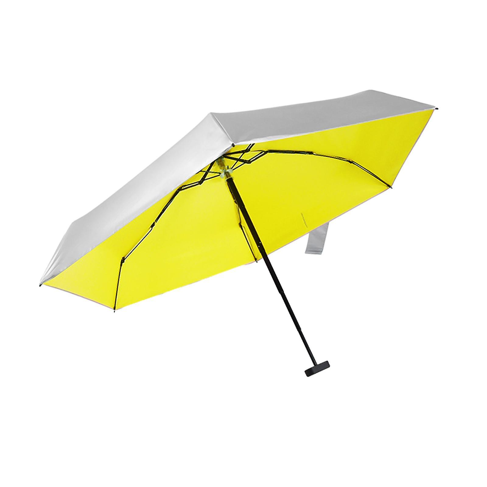 Folding Umbrella Pocket Umbrella Weatherproof Travel Umbrella Rain Umbrellas Yellow