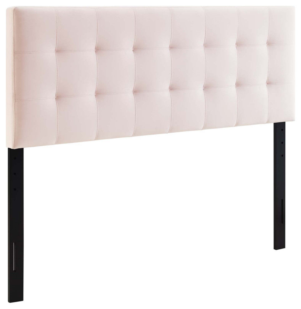 Pink Lily Biscuit Tufted Full Performance Velvet Headboard   Transitional   Headboards   by First of a Kind USA Inc  Houzz