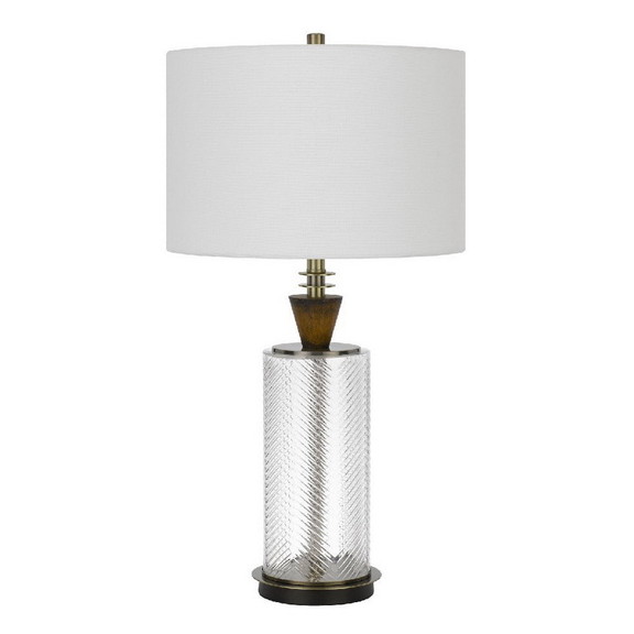 Benjara BM272227 45 Inch Glass Table Lamp with Dim...