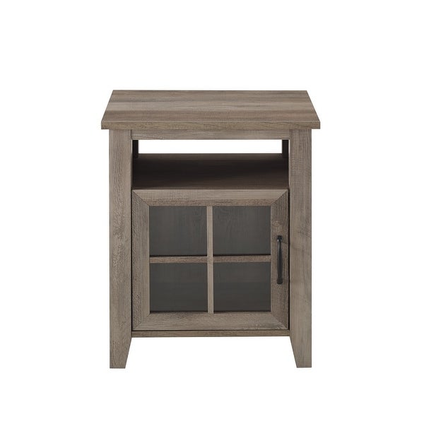 Middlebrook Windowpane-Glass Door Side Table