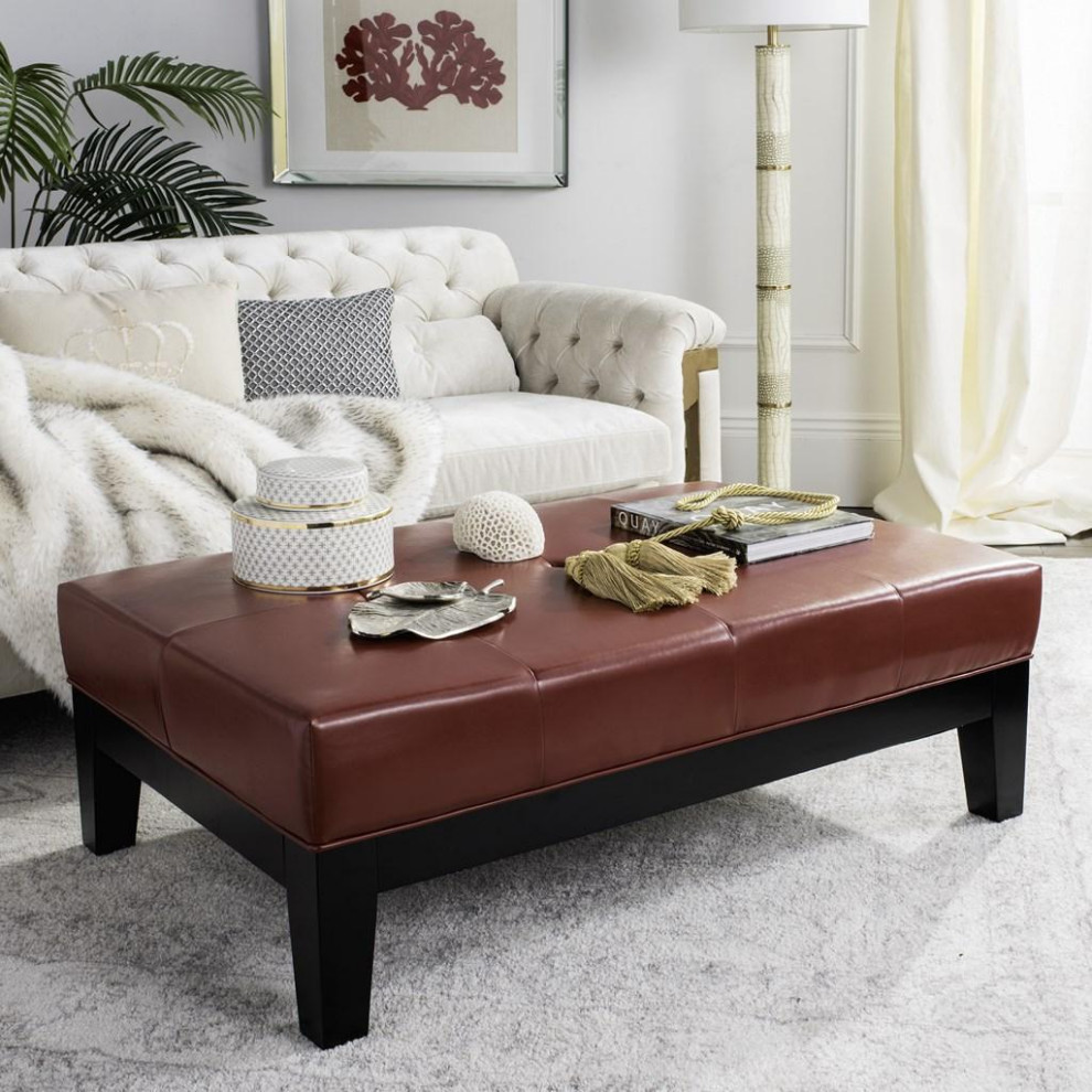 Dana Cocktail Ottoman  Black/Red   Contemporary   Footstools And Ottomans   by Rustic Home Furniture Deco  Houzz