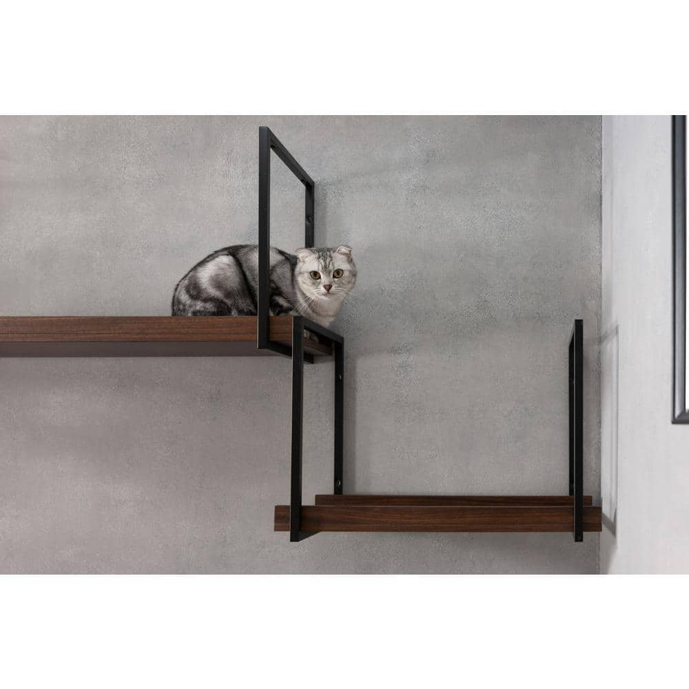 MyZoo Avenue 23.5 in. Walnut Wall-mounted Cat Walkway Superhighway MZ-AVENUE60-W