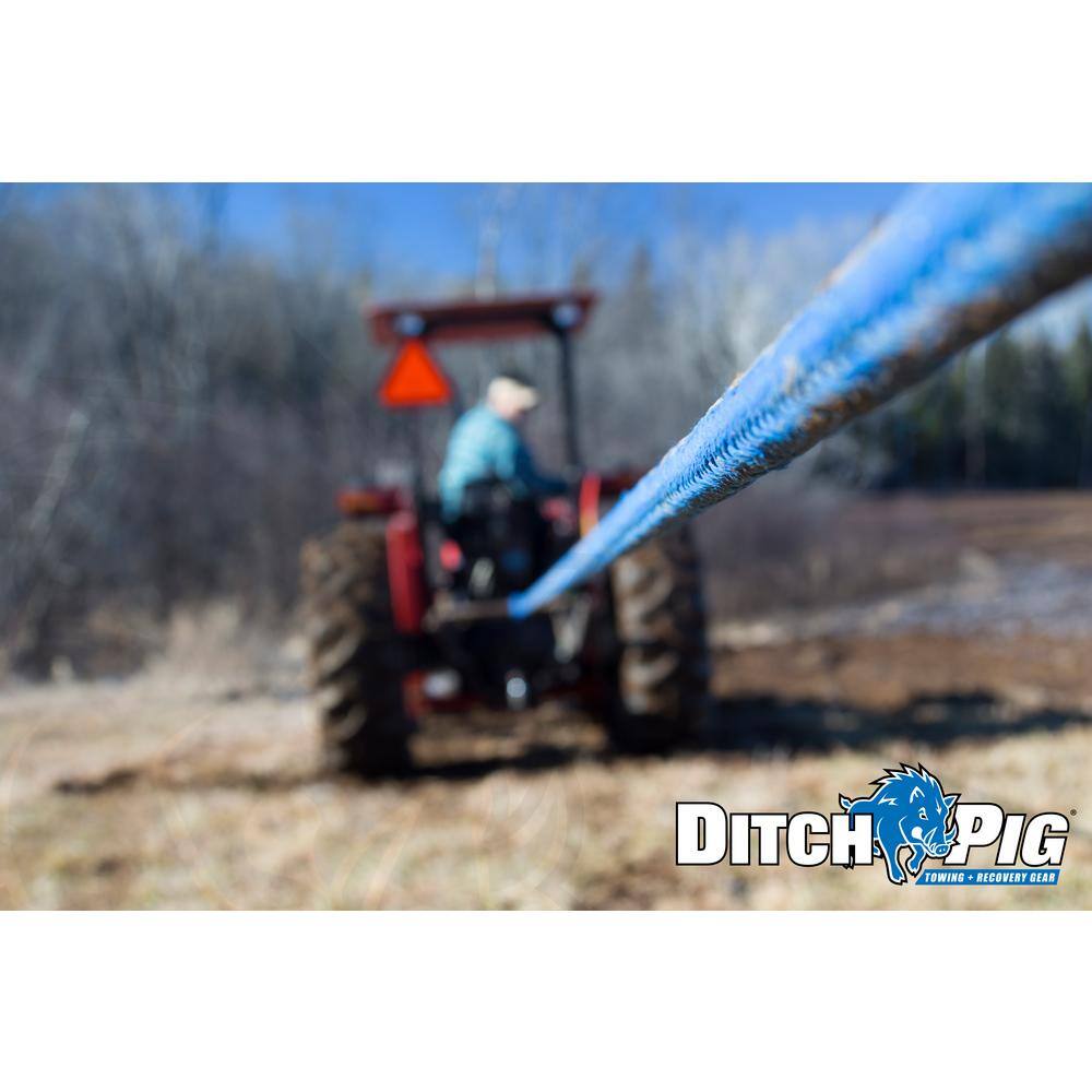 DITCH PIG DitchPig 78 in. x 20 ft. 24700 lbs. Breaking Strength Kinetic Energy Vehicle Recovery Rope 447521