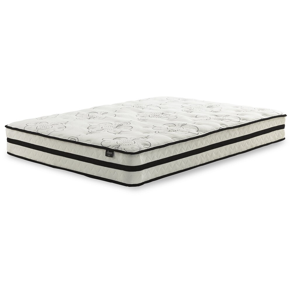 Signature Design by Ashley Chime 10 Inch Hybrid Black/White 2 Piece Mattress Package