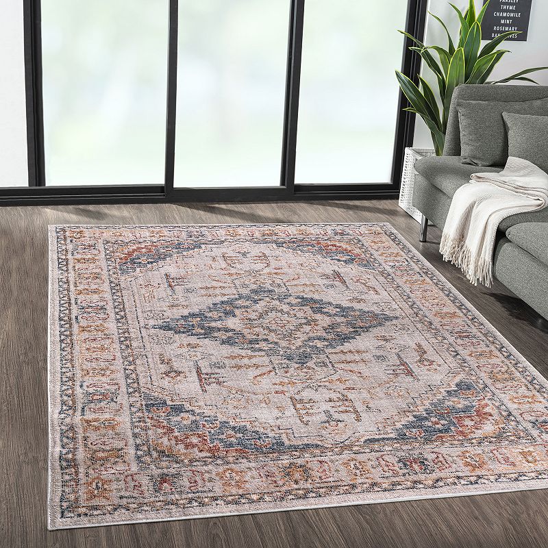 Madison Park Audrey Vintage Medallion Woven Area Rug