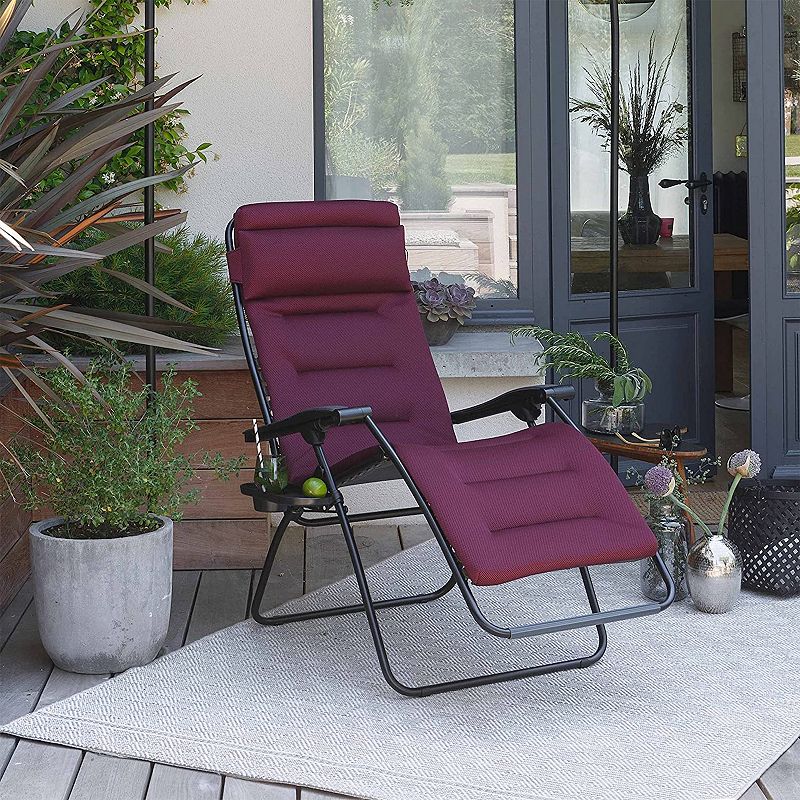 Lafuma R-clip Batyline Relaxation Zero Gravity Lounge Recliner Chair， Bordeaux