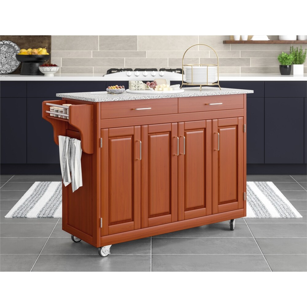 Homestyles Create A Cart Brown Wood Kitchen Cart   49\