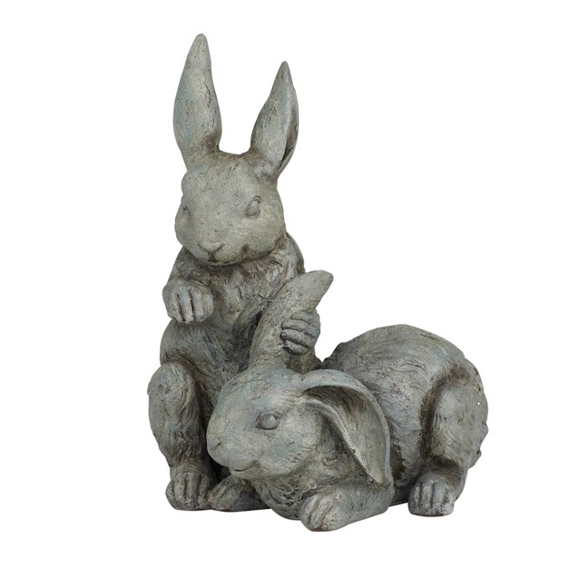 X 8 quot Farmhouse Resin Rabbits Garden Sculpture Olivia amp May