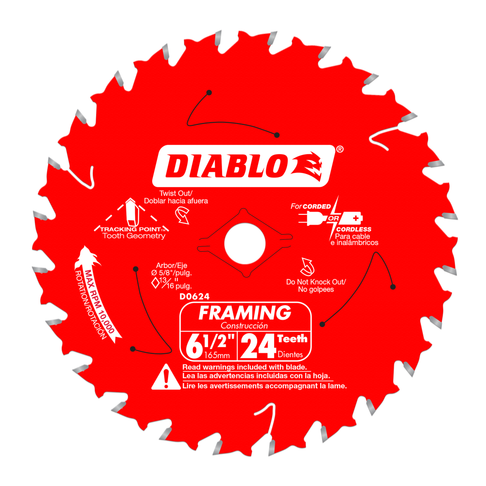 Diablo Tools 6-1/2 x 24-Tooth Tracking Point Framing Saw Blade