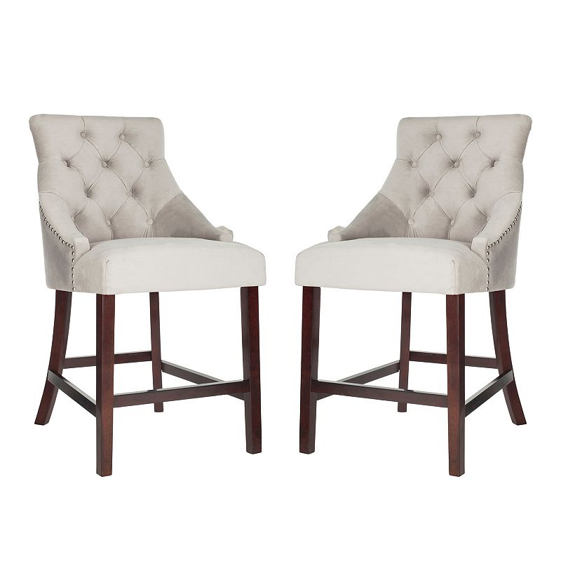 Safavieh Eleni 2-piece Tufted Wing Back Counter Stool Set