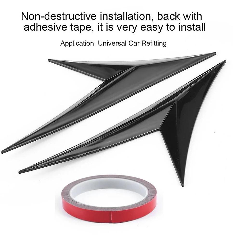 Universal Car Decorative Stickers Auto Vehicle Body Decoration Sticker Decals 2pcs Carbon Fiber Style