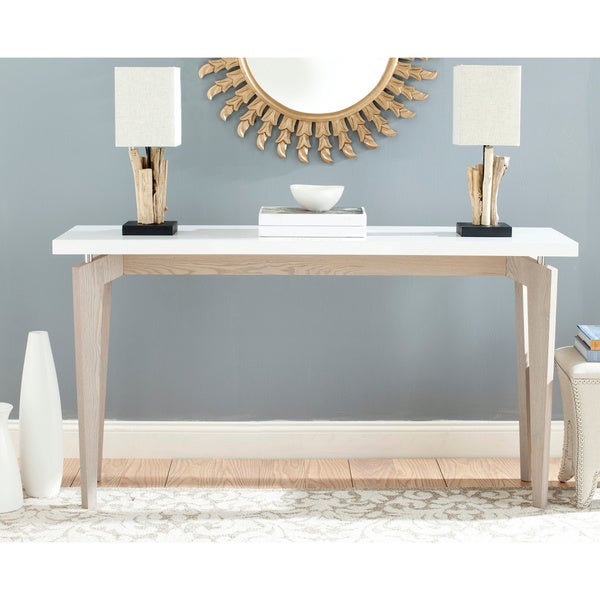 SAFAVIEH Josef White/ Grey Lacquer Console Table - 59