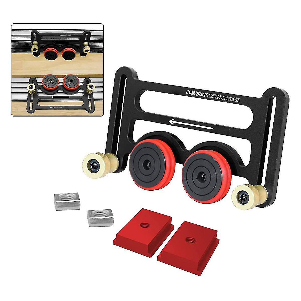 Guides For Table Saw， Dual Universal Featherboards With Sliding Blocks， Double Wheel Bearing Rolle