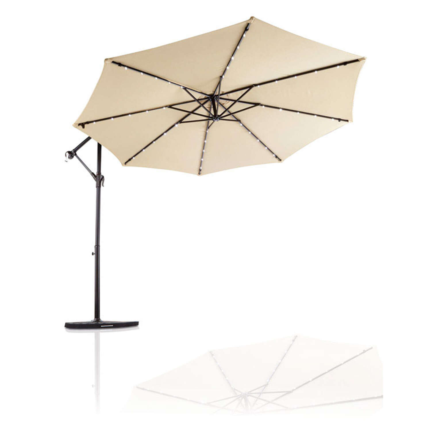 Living Accents Tan 10 ft Tilting Offset Umbrella