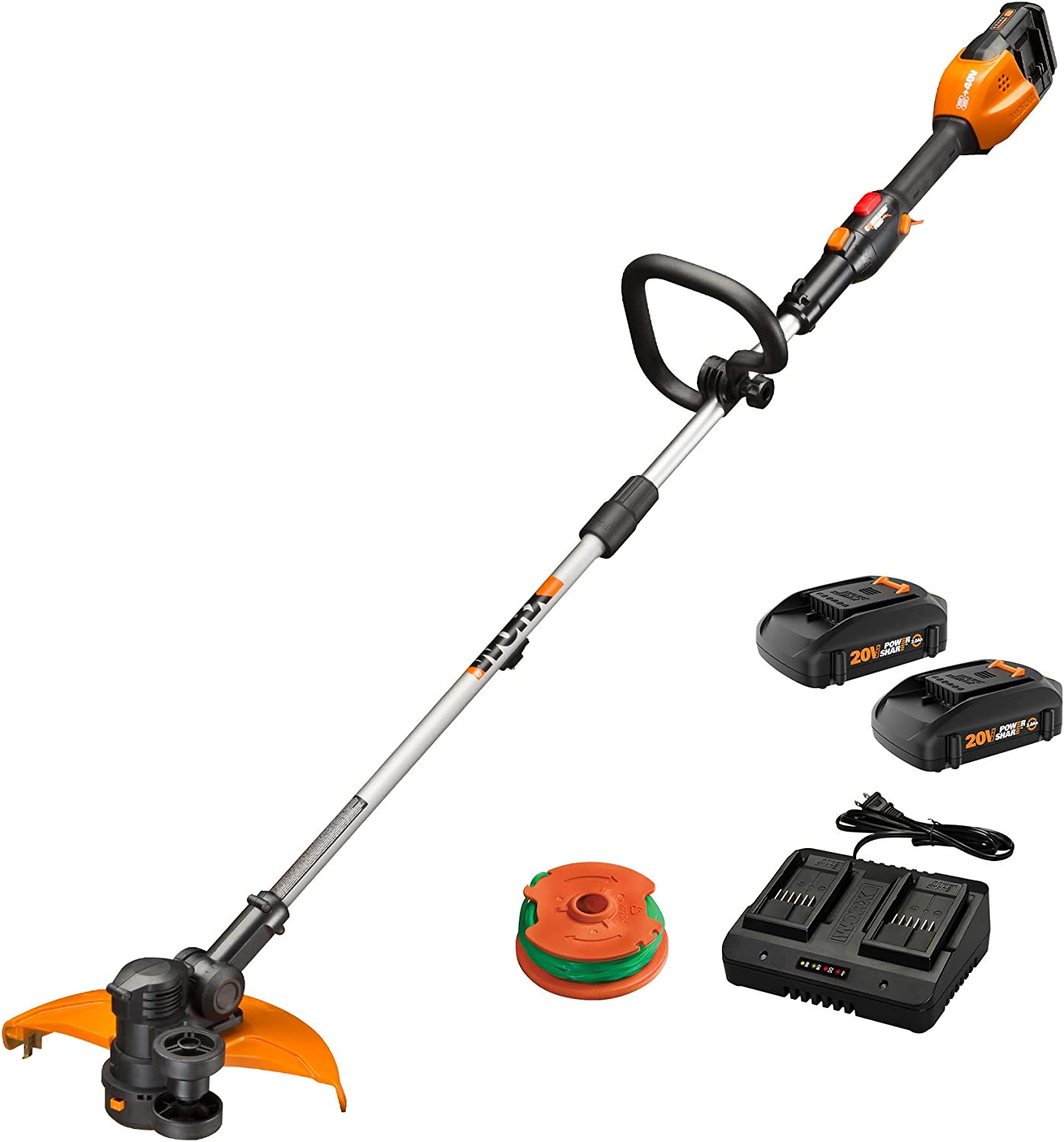 WORX WG184 Power Share POWER SHARE 40-volt Max 13-in Straight Cordless String Trimmer Edger Capable (Battery Included)