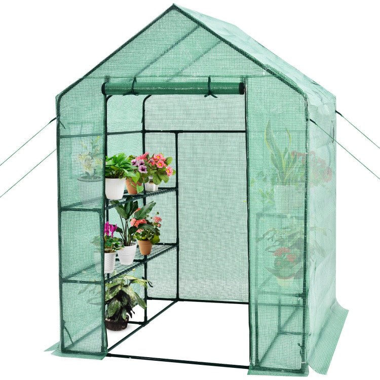 Premium 56-Inch Walk-In Large Garden Greenhouse W/ Observation Windows