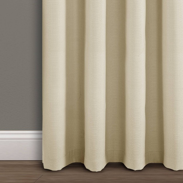 Faux Linen Absolute Blackout Grommet Top Single Window Curtain Panel Lush D cor