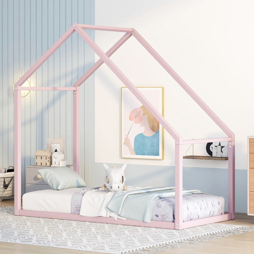 Metal House Bed with Trundle  Twin Size House Bed ...