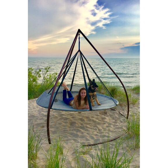 71 H x 84 W x 84 D Outdoor Beige 7 FT Hammock Flye...