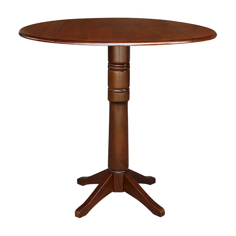 International Concepts Round Dual Drop Leaf Pedestal Table