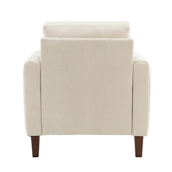 Ganymedes Upholstered Accent Club Chair with Wood Legs by HULALA HOME