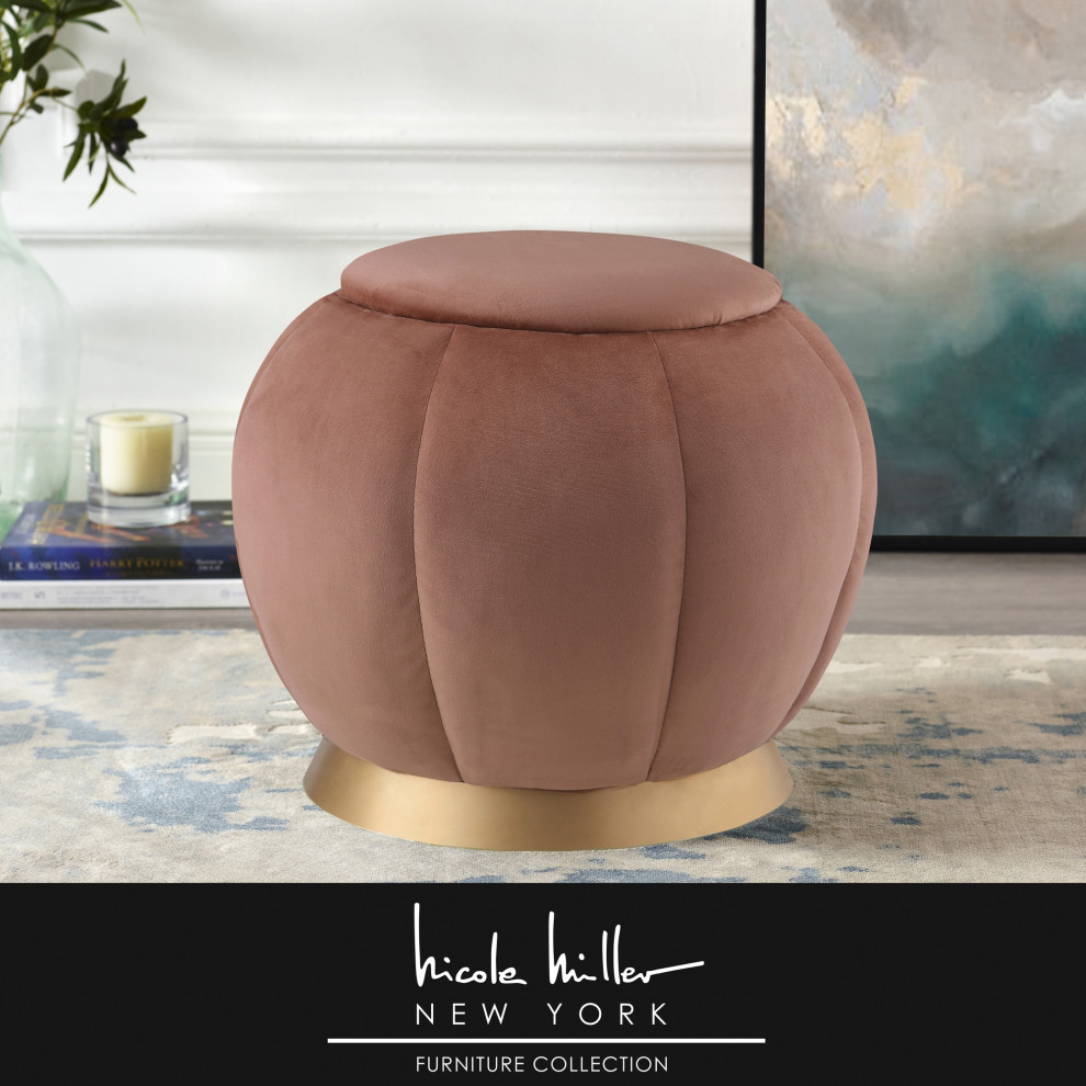 Nicole Miller Zidane Ottoman  Upholstered   Contemporary   Footstools And Ottomans   by Inspired Home  Houzz