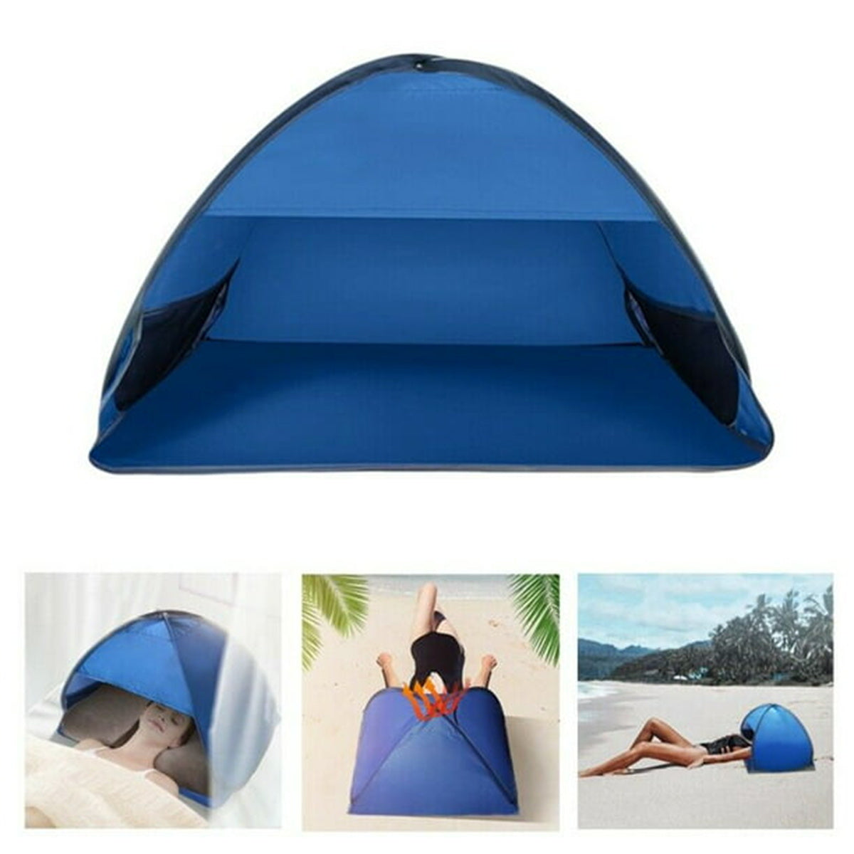 Mini Portable Outdoor Beach Tent Instant Lazy Tent Beach Sunshade Tent Sun Shelter Pop Up Dome Tent Canopy Anti UV ， Easy Set Up， Fully Automatic