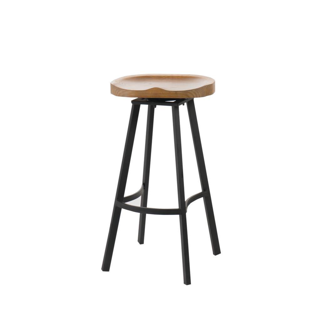 Noble House Silas 31.5 in. Natural Swivel Bar stool (Set of 2) 9228