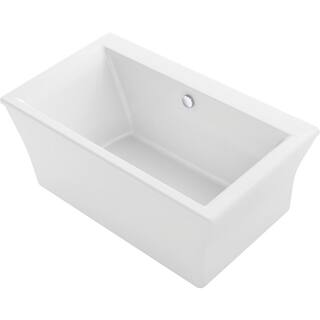 KOHLER Stargaze 60 in. x 30 in. Soaking Bathtub with Center Drain in White K-24011-0