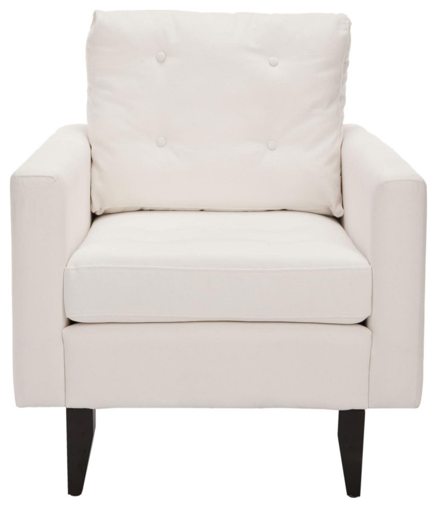 Macall Mid Century Modern Club Chair White   Transitional   Armchairs And Accent Chairs   by AED Luxury Home Decor  Houzz