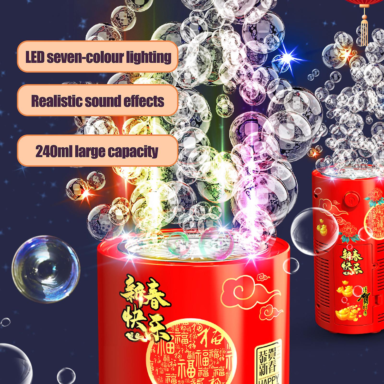 240ml Fireworks Bubble Machine Glow Fireworks Celebration Firecrackers Fireworks Bubble Machine Children's Toys