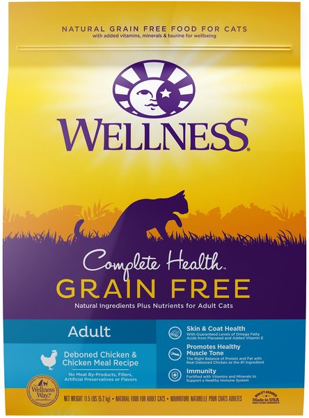 Wellness Complete Health Natural Grain-Free Deboned Chicken and Chicken Meal Dry Cat Food