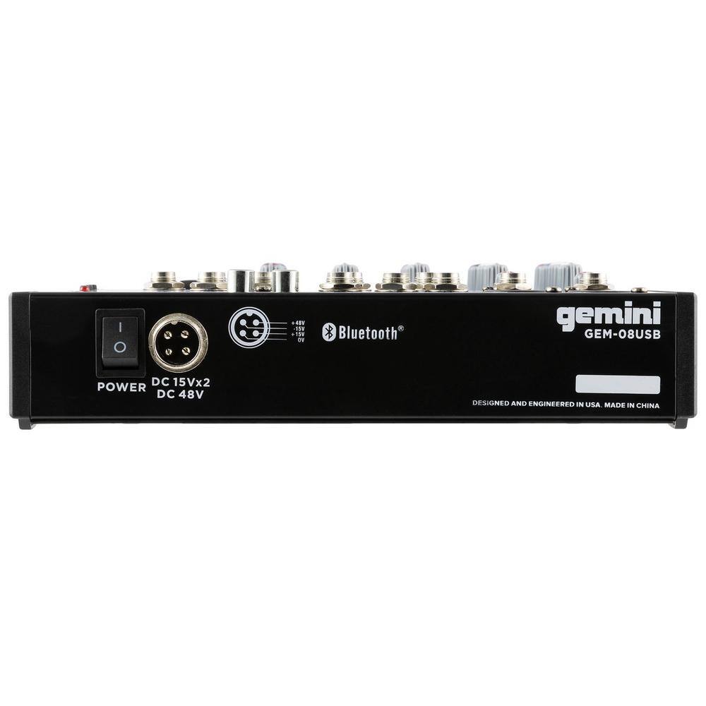 Gemini Compact 8-Channel Bluetooth Audio Mixer GEM-08USB