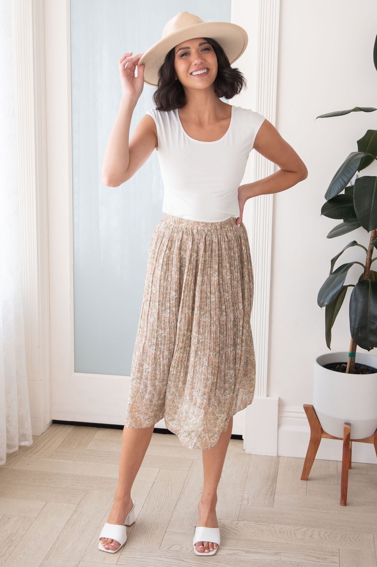 Fall Blooms Modest Pleat Skirt