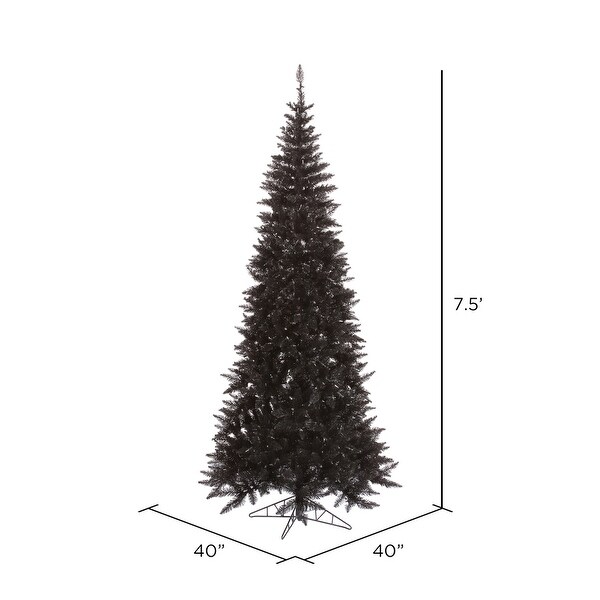 Vickerman 7.5' Black Fir Slim Artificial Christmas Tree，Unlit