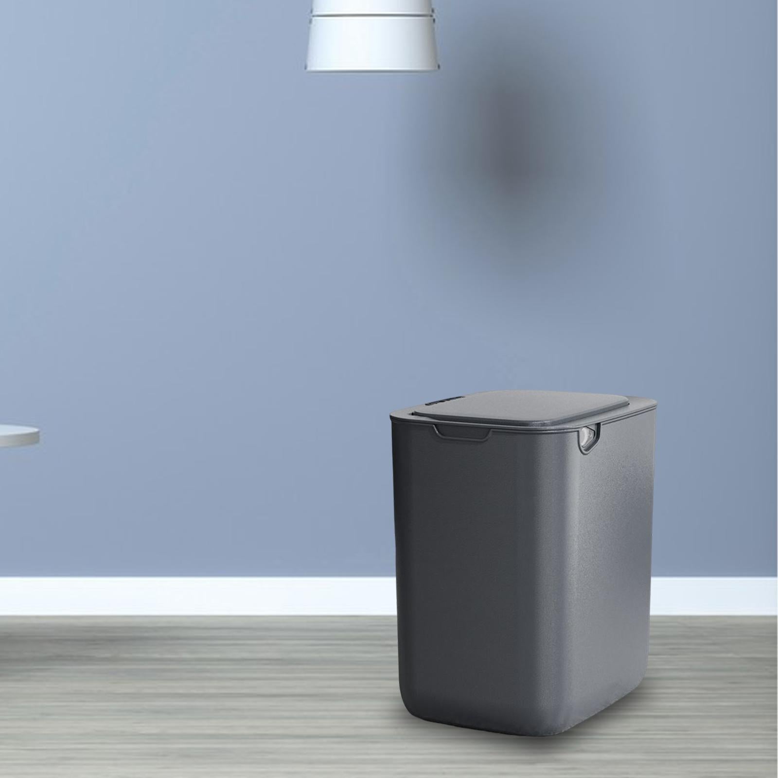 16L Smart Induction Trash Can Waterproof Garbage Bin for Living Room Garbage Gray