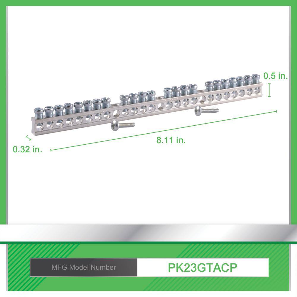 Square D 23 Terminal Ground Bar Kit for QOHomeline Electrical PanelLoad Center(PK23GTACP) PK23GTACP